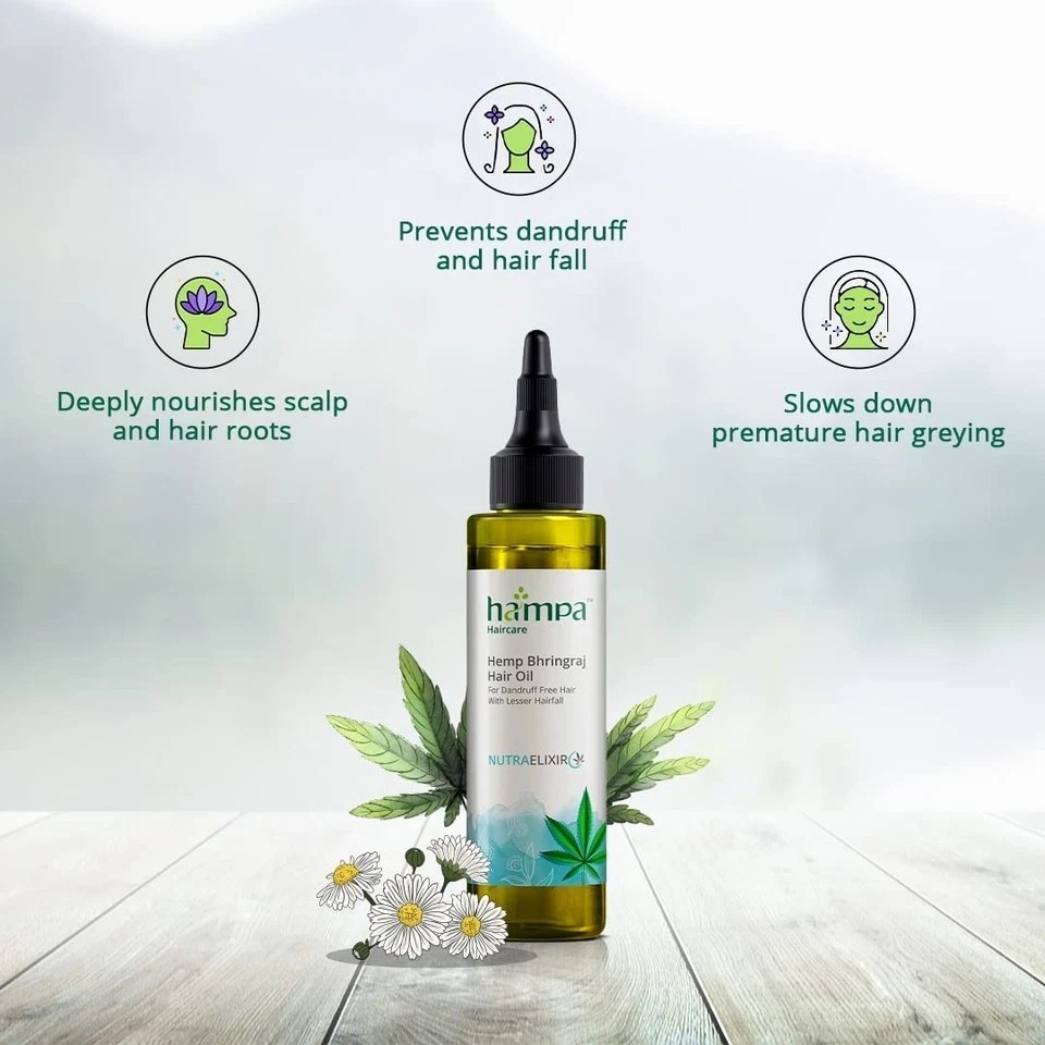 Hampa Hemp Bhringraj Hair Oil For All Hair Types 100ml B516