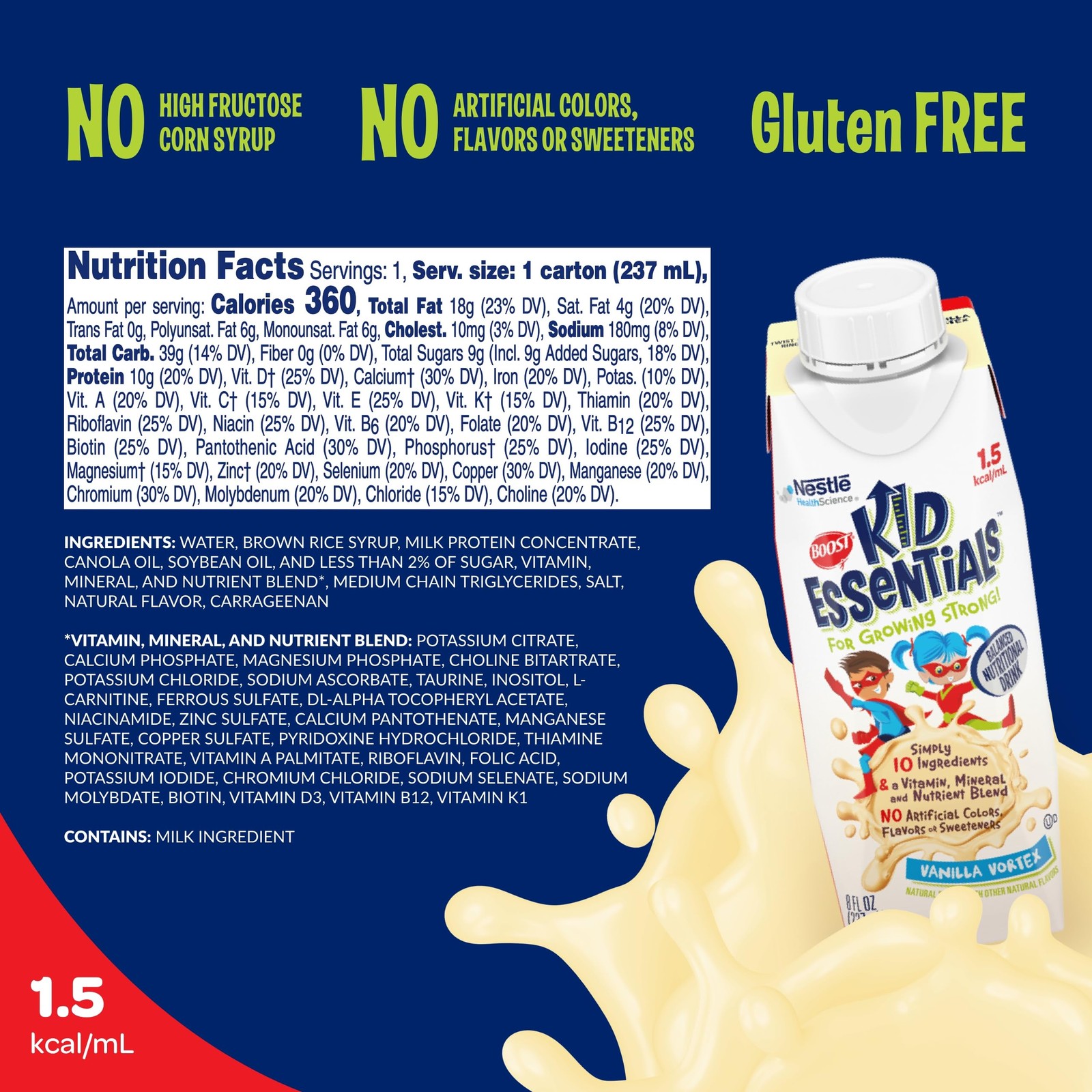 Boost Kid Essentials 1.5 Vanilla Vortex, 24ct