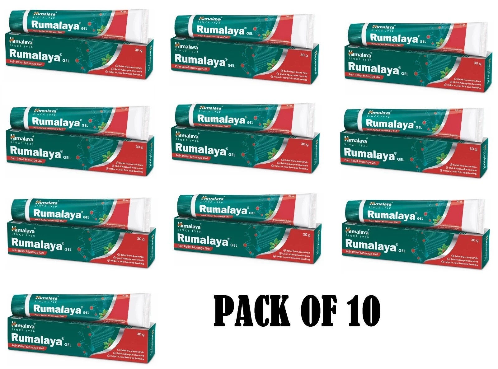Himalaya Rumalaya Gel 30g x 10 | Herbal Joint & Muscle Comfort | Exp 08/2026