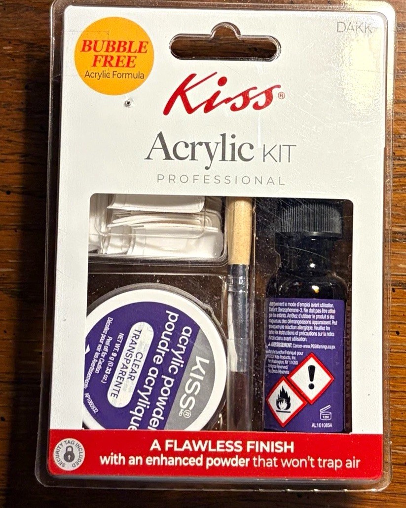 Kiss Bubble-Free Acrylic Kit & Set Powder Formula, 14 mL (0.5 fl oz)