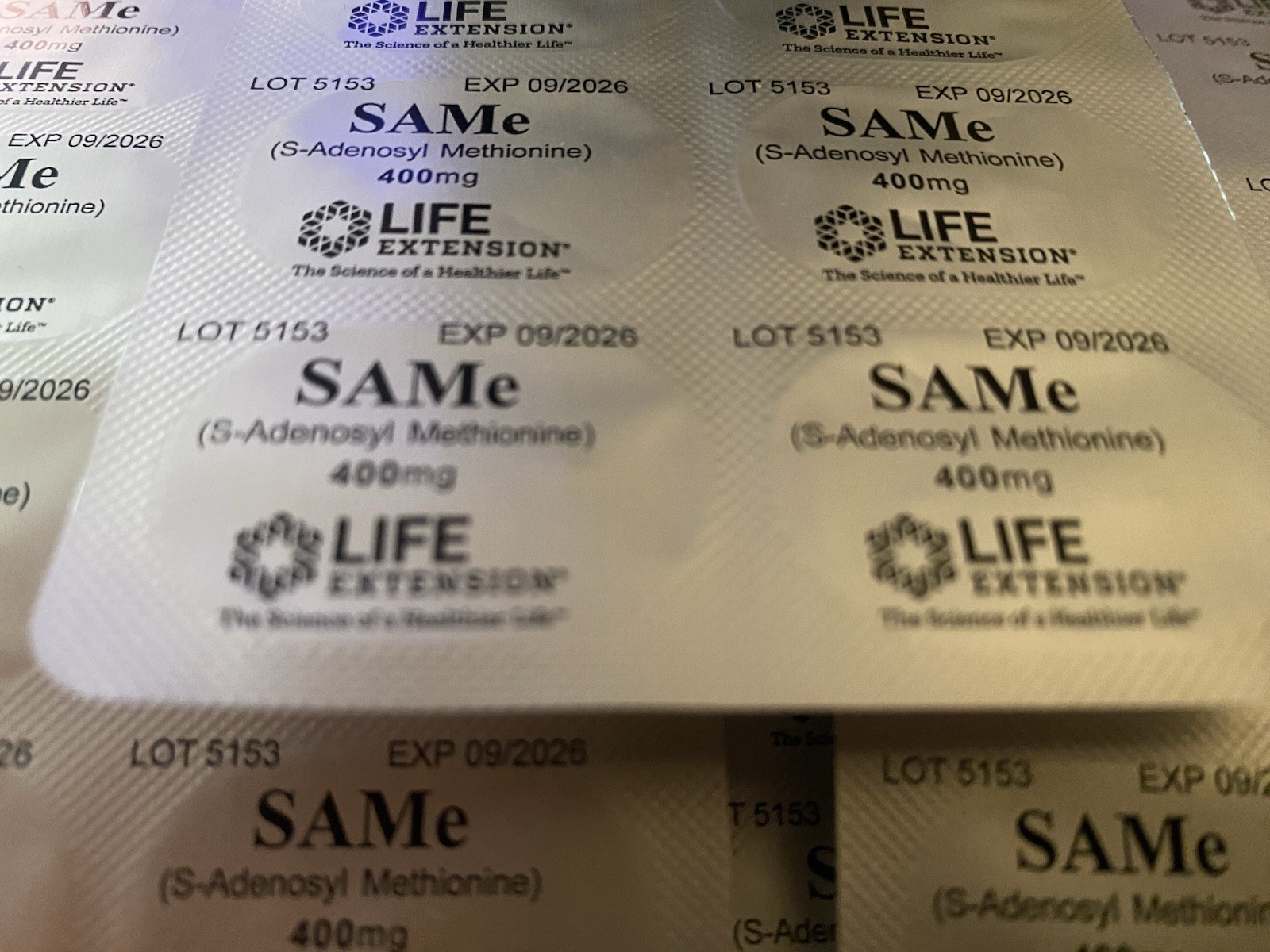 58 Tablets- Life Extension SAMe 400mg. Sealed Blister Packs. 9/26. Free Shipping