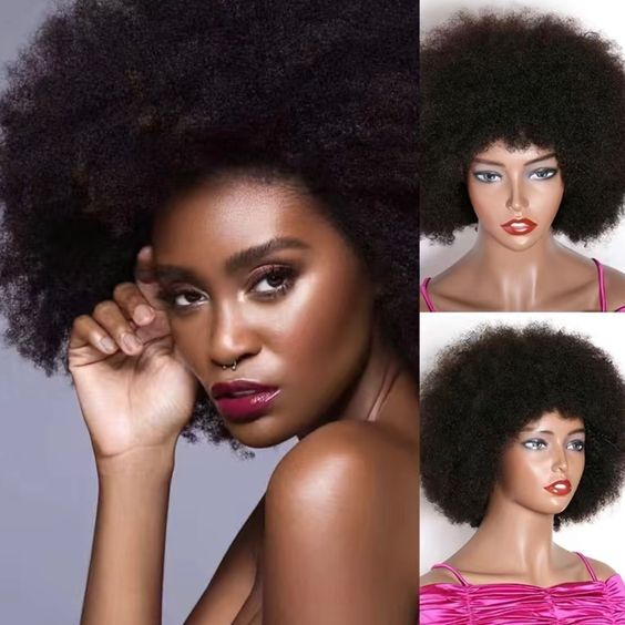 180% Density Afro Curly 13X4 Lace Front Wigs 100% Human Hair Wigs Pre Plucked