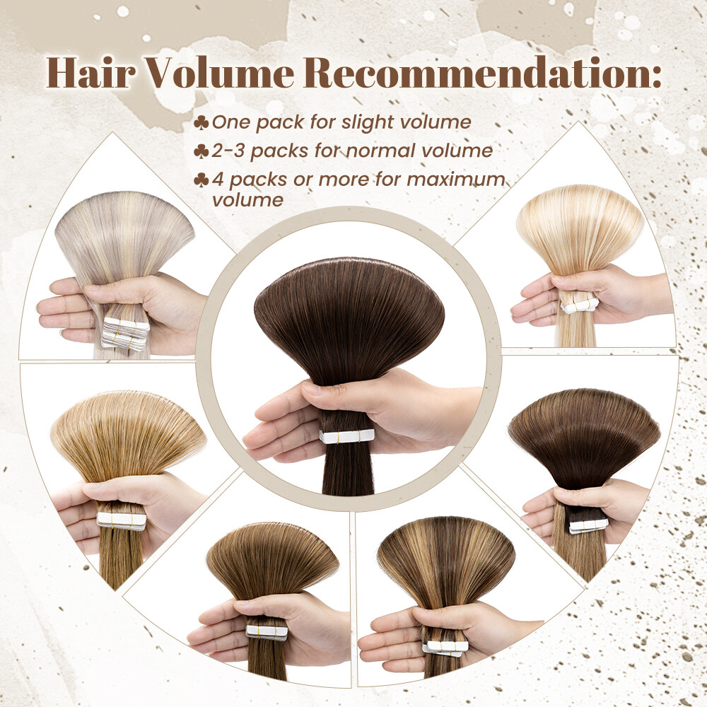 20-60PCS Tape In /On 100% Real Remy Human Hair Extensions Skin Weft Balayage US