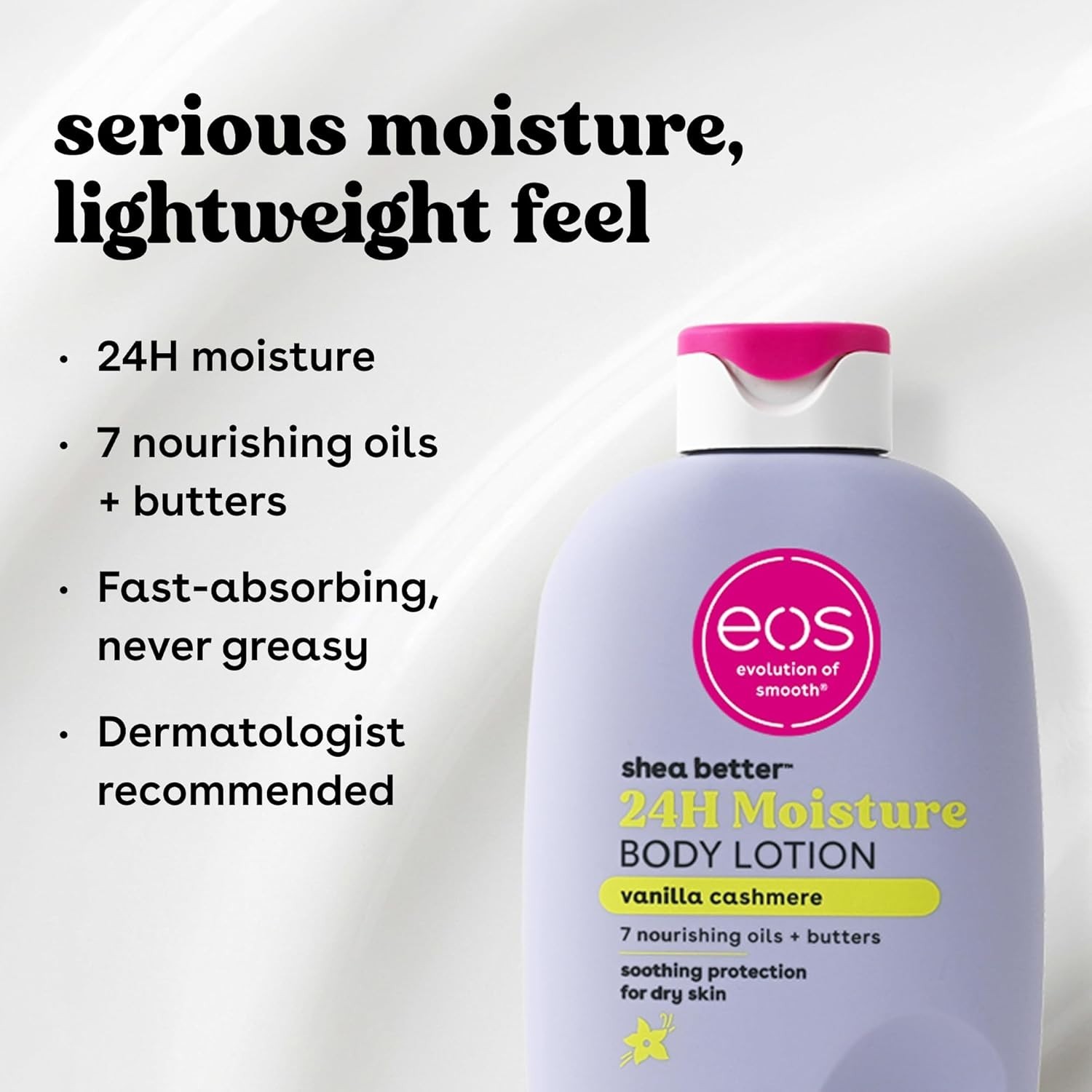 Vanilla Cashmere Body Lotion 24H Moisture Dry Skin Shea Butter Moisturizer 16oz