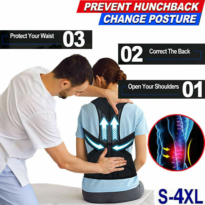 Posture Corrector for Women Men Upper and Lower Back Pain Relief Muscle Memory