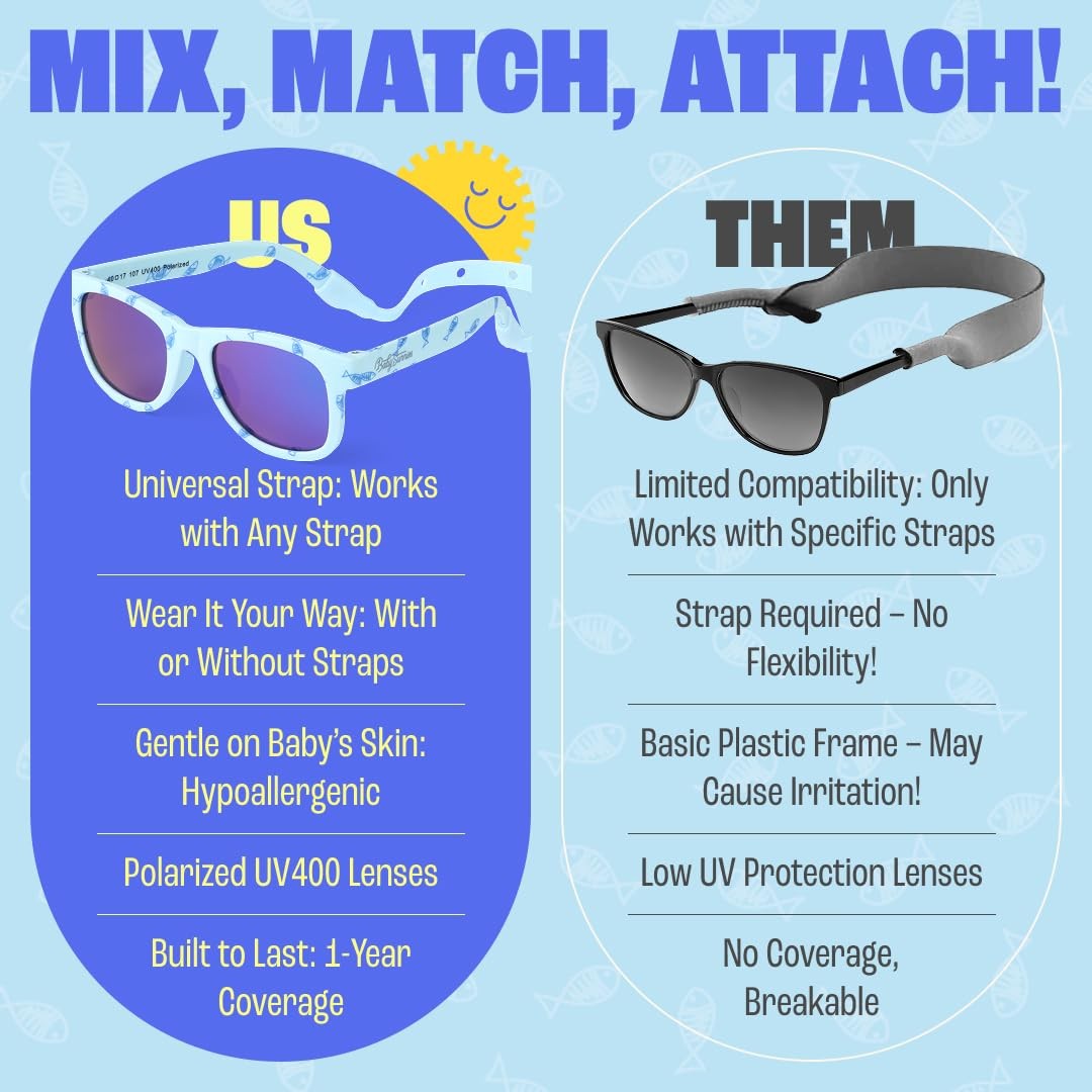 Polarized Baby Sunglasses with Strap Unbreakable Flexible Infant Sunglasses …