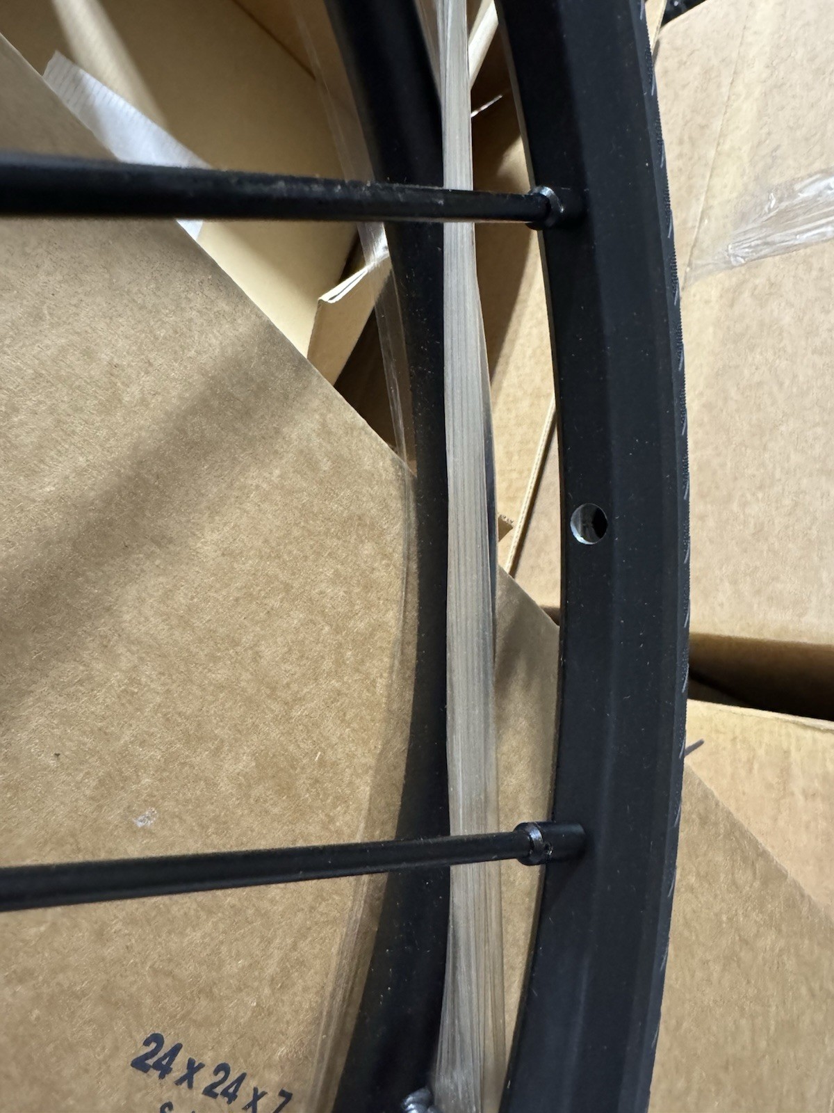 24″ (540) Primo Sentinel 12 Spoke Wheel w/ P154 Sentinel Solid Tires No Markings
