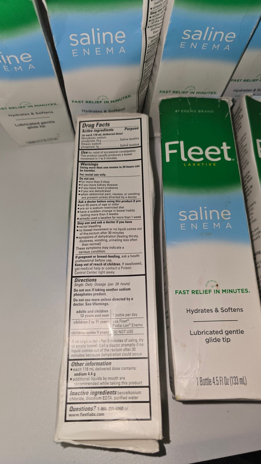 7 Pack Fleet Saline Enema Laxative Fast Relief 4.5 oz Ea Exp 02/28