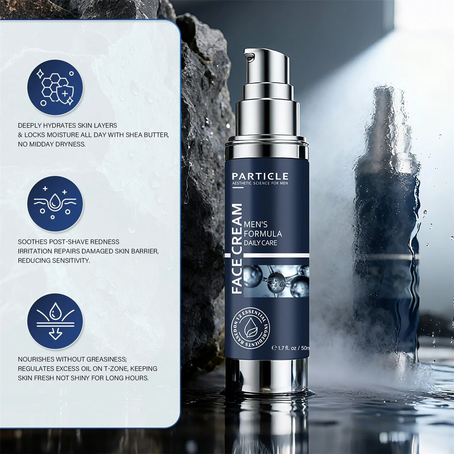 Particle FACE CREAM Men’s Formula 6 in 1 Anti-Aging Moisturizer 1.7oz