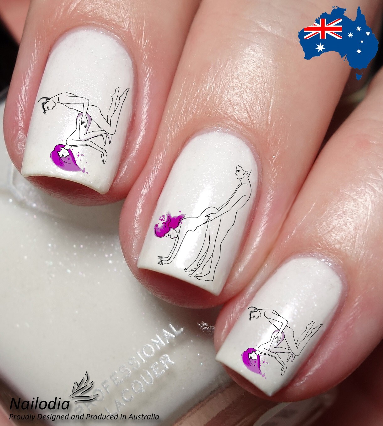 Anal Sex Positions Adult Gift Nail Art Decal Sticker