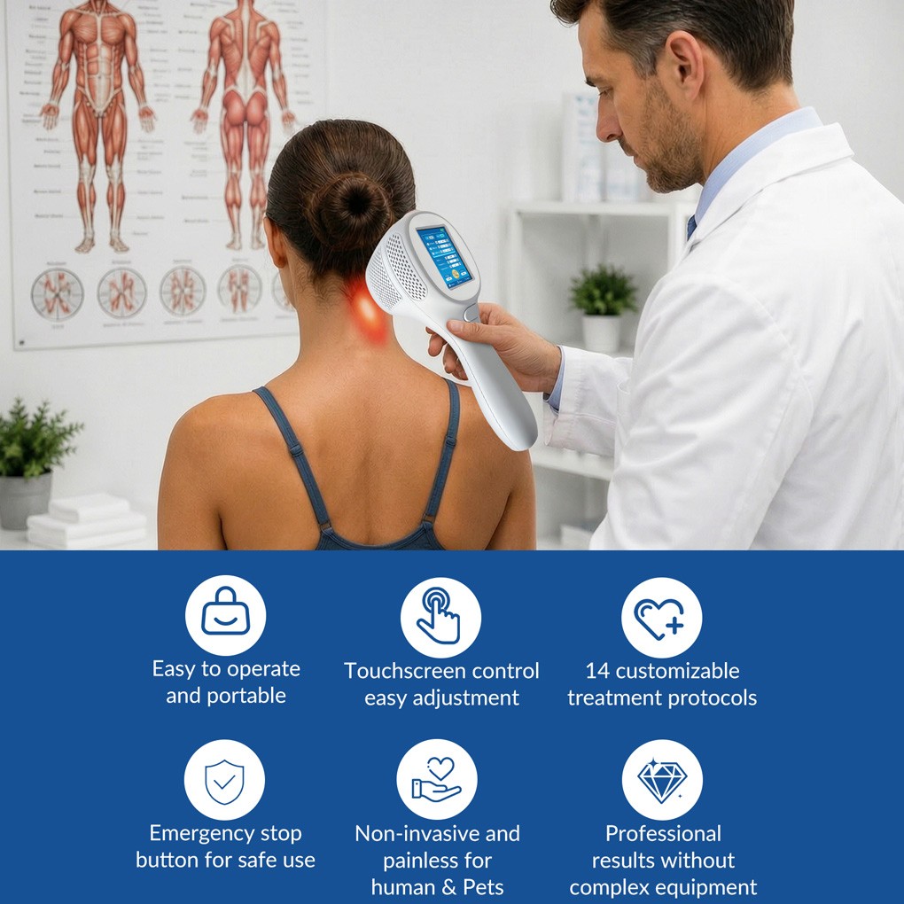 Professional 12W Laser Therapy Device for Home Humans and Animals Pain Care