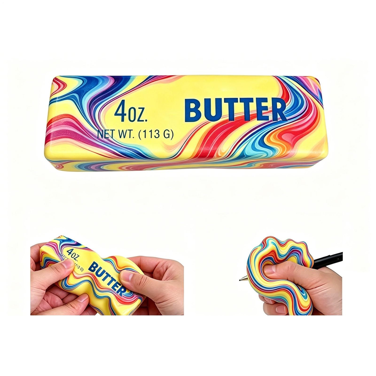 1pc Butter Stick Squishy Fidget Toy Soft Stress Relief ADHD Anxiety Squeeze Toy