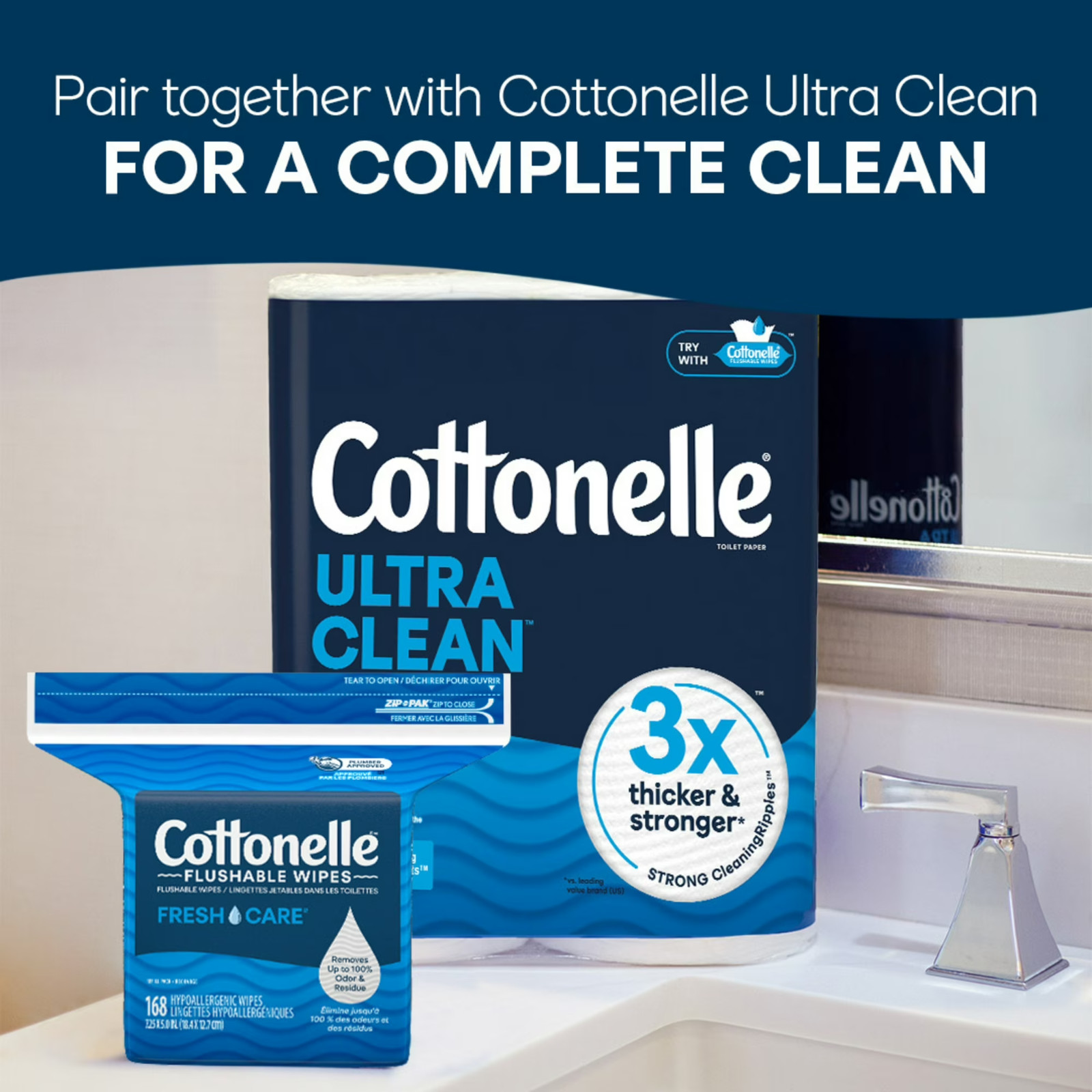 Cottonelle Fresh Care Flushable Wet Wipes, 1 Resealable Bag