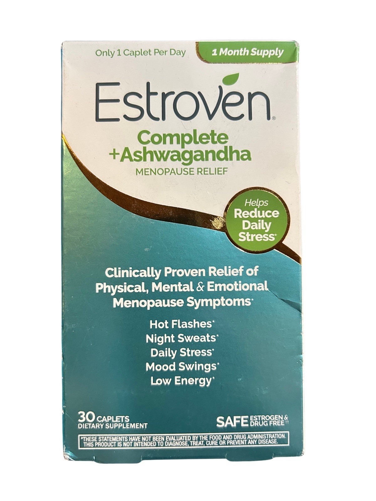 ESTROVEN COMPLETE+ASHWAGANDHA MENOPAUSE RELIEF 30 Caplets – Expires 07/2026