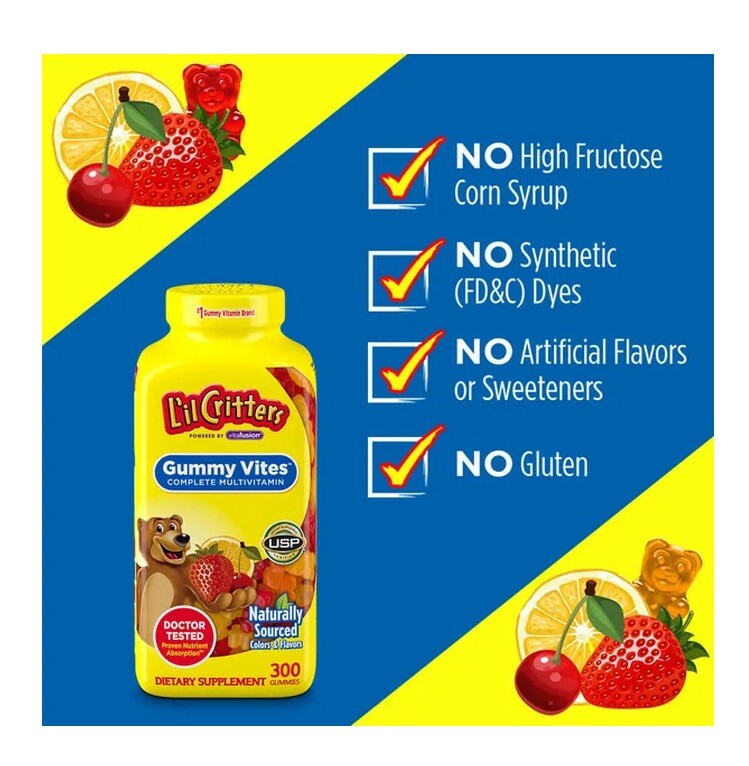 290 Count Lil Critters IMMUNE C Plus Zinc Vitamin C D GUMMIES Dietary Supplement