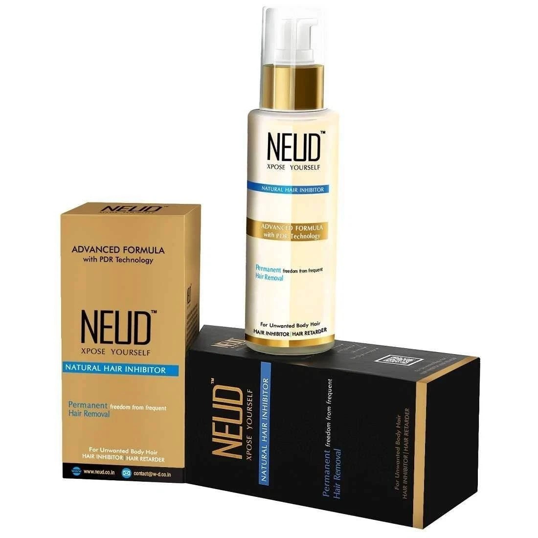 NEUD Natural Hair Inhibitor Lotion Body and Facial Hair in Men and Women 80gm