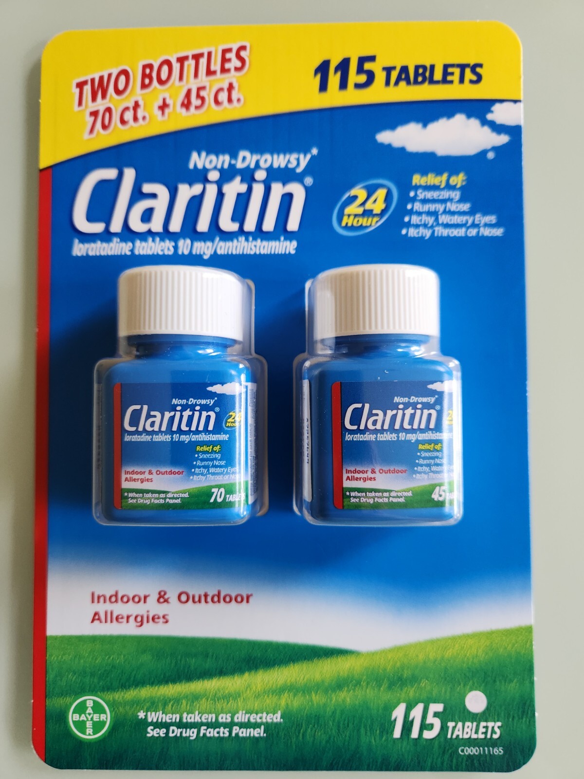 Claritin 10mg antihistamine 24hr allergy relief non drowsy 115 tabs Exp 5/28 NEW