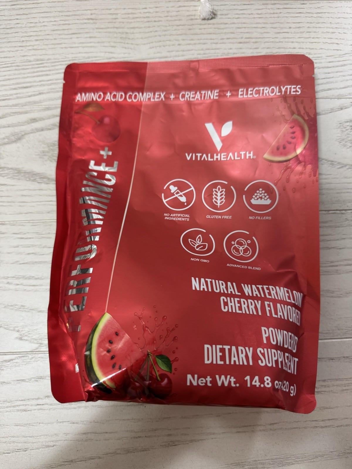 VitalHealth Performance+ Amino Acid Creatine Powder Watermelon 14.8oz