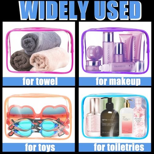 4 Pack Clear Makeup Bags TSA Approved Travel Cosmetic Toiletry Organizer Pouch
