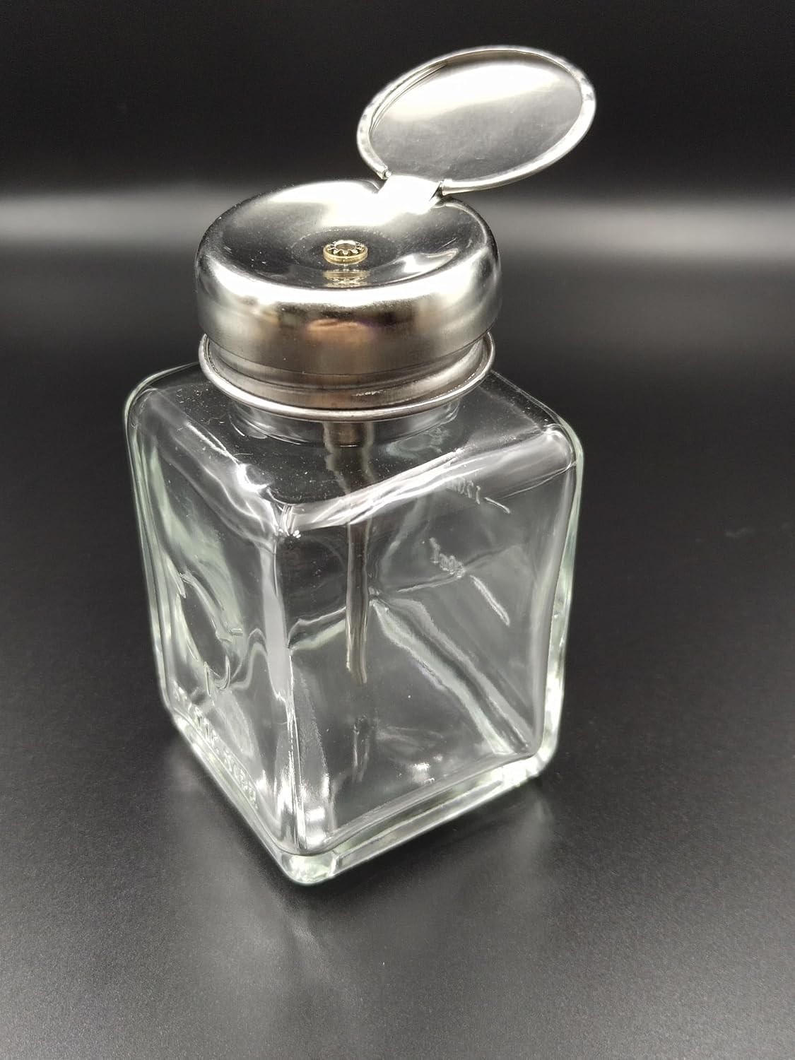 Durable 4 Oz Clear Glass Dispenser Bottle with Push-Down Pump for Effortless Use