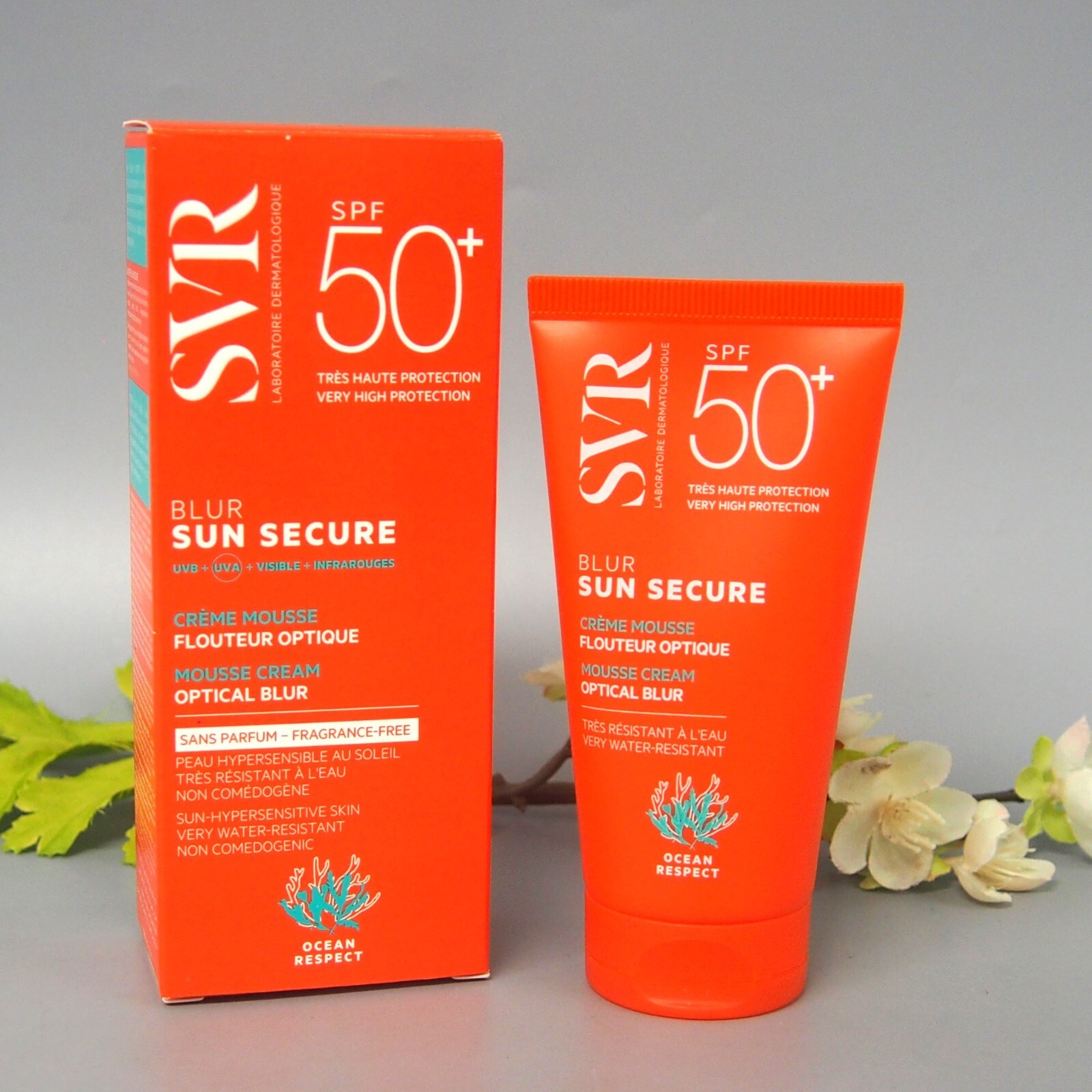 SVR Sun Secure SPF50 Optical Blur Mousse Cream Fragrance Free 50ml EXP 11/2026