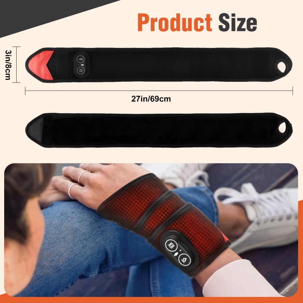 Electric Infrared Heated Wrist Wrap Brace Hand Massage Vibration for Pain Relief