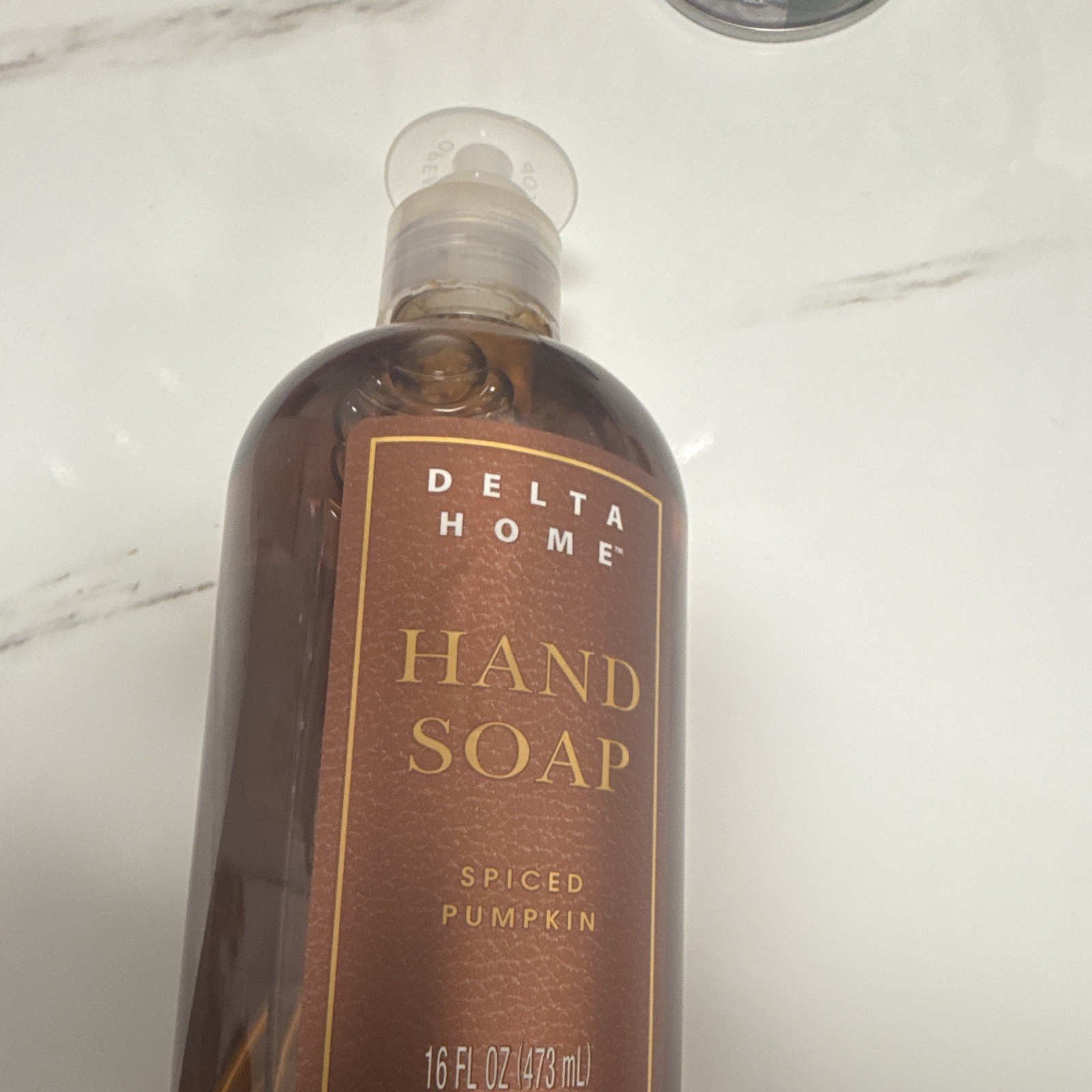 Delta Home Spiced Pumpkin Liquid Hand Soap Pump, Cruelty-Free, 16 fl oz