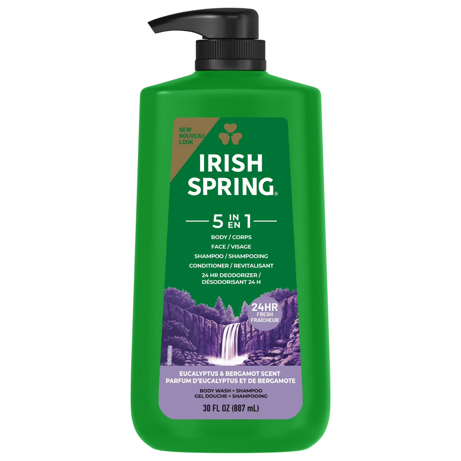 2 Pack Irish Spring 5 in 1 Moisturizing Men Body Wash 30 fl oz Large Bottles
