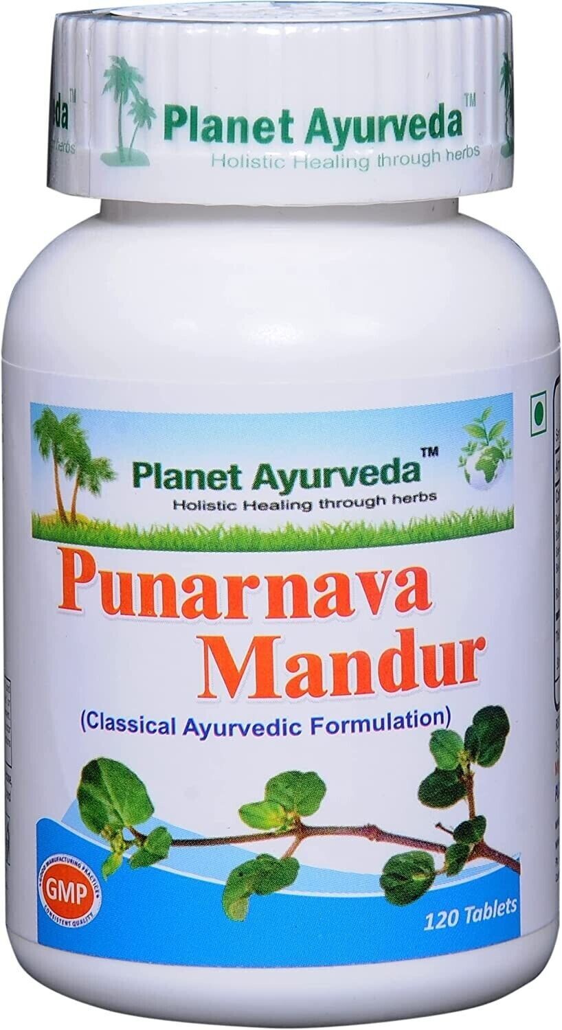 2 X Planet Ayurveda Punarnava Mandur Tablets – 120 Tabs Each FREE SHIPPING