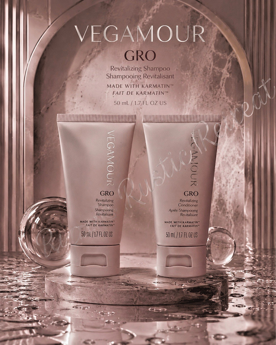 VEGAMOUR -GRO Revitalizing Shampoo & Conditioner for Thinning Hair- 1.7 fl oz ea