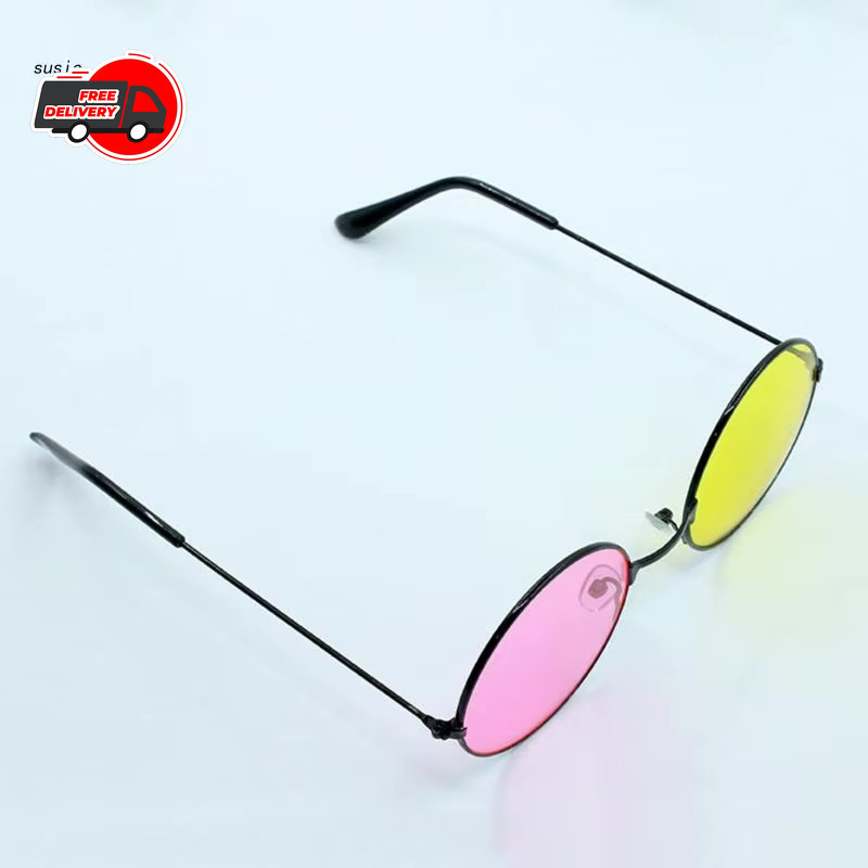 Vintage Round Frame Sunglasses for Cosplay Taking Photo Tool Mixed Color Glasses