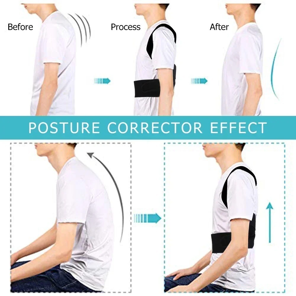 Adjustable Posture Corrector Low Back Support Shoulder Brace Belt For Men Women
