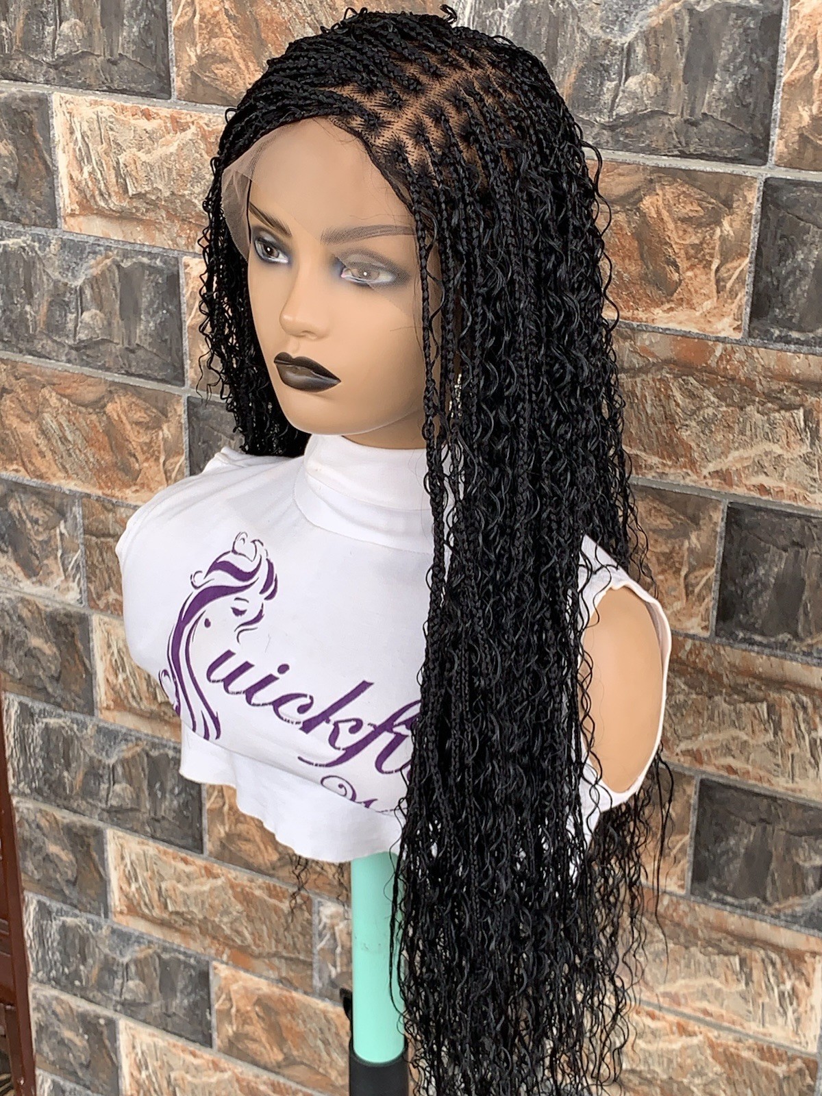 Tangle Free Boho Knotless Braided Wig Box braids Full lace braids wig Senegalese