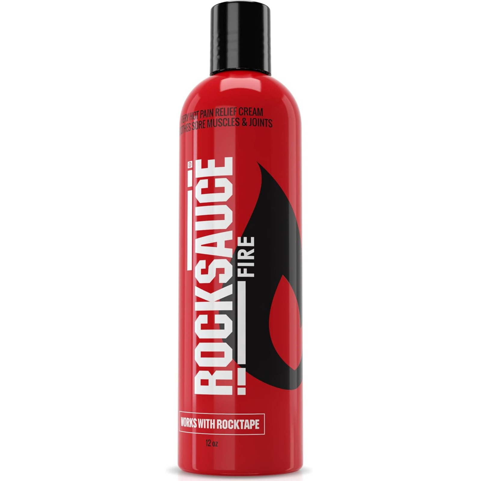 RockSauce Fire Hot Muscle Relief Cream with Capsaicin, 12 Ounce Bottle, 342765