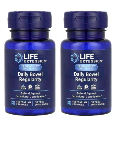 Life Extension Florassist® Probiotic, Daily Bowel Regularity 2X30 Veggie Caps