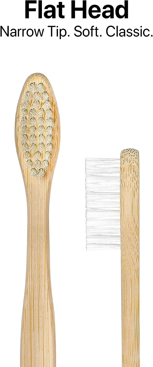 SeaTurtle Plant-Based Bristles Bamboo Toothbrush – Pack of 4 – Soft Natural
