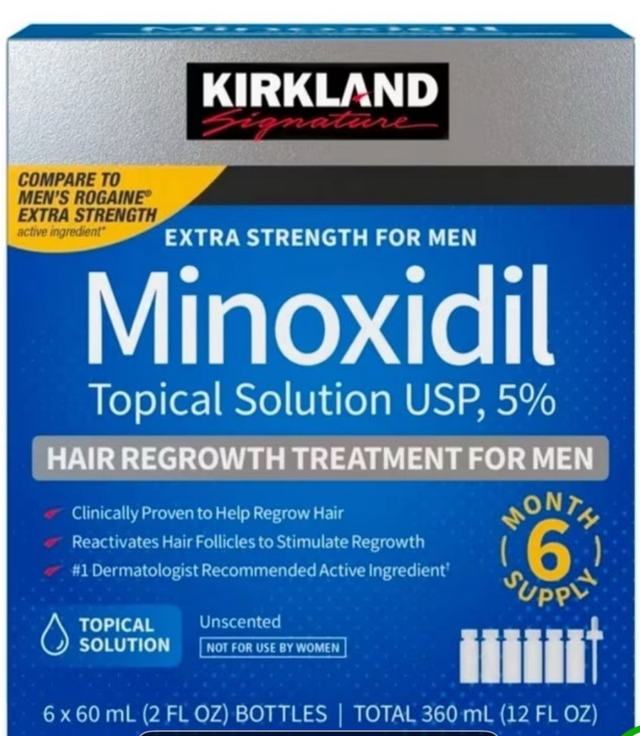 Kirkland Signature Minoxidil 5% Extra Strength 6 Month Supply,