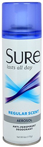 2 Pack Sure Anti-Perspirant Deodorant Aerosol Spray Regular Scent 6oz Each