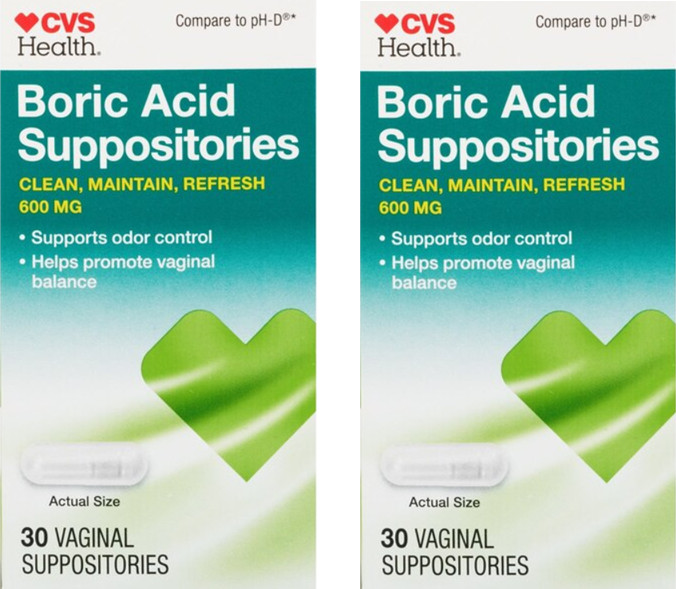 Boric Acid Vaginal Suppositories 30ct 2 PACK 9/26 & 6/27