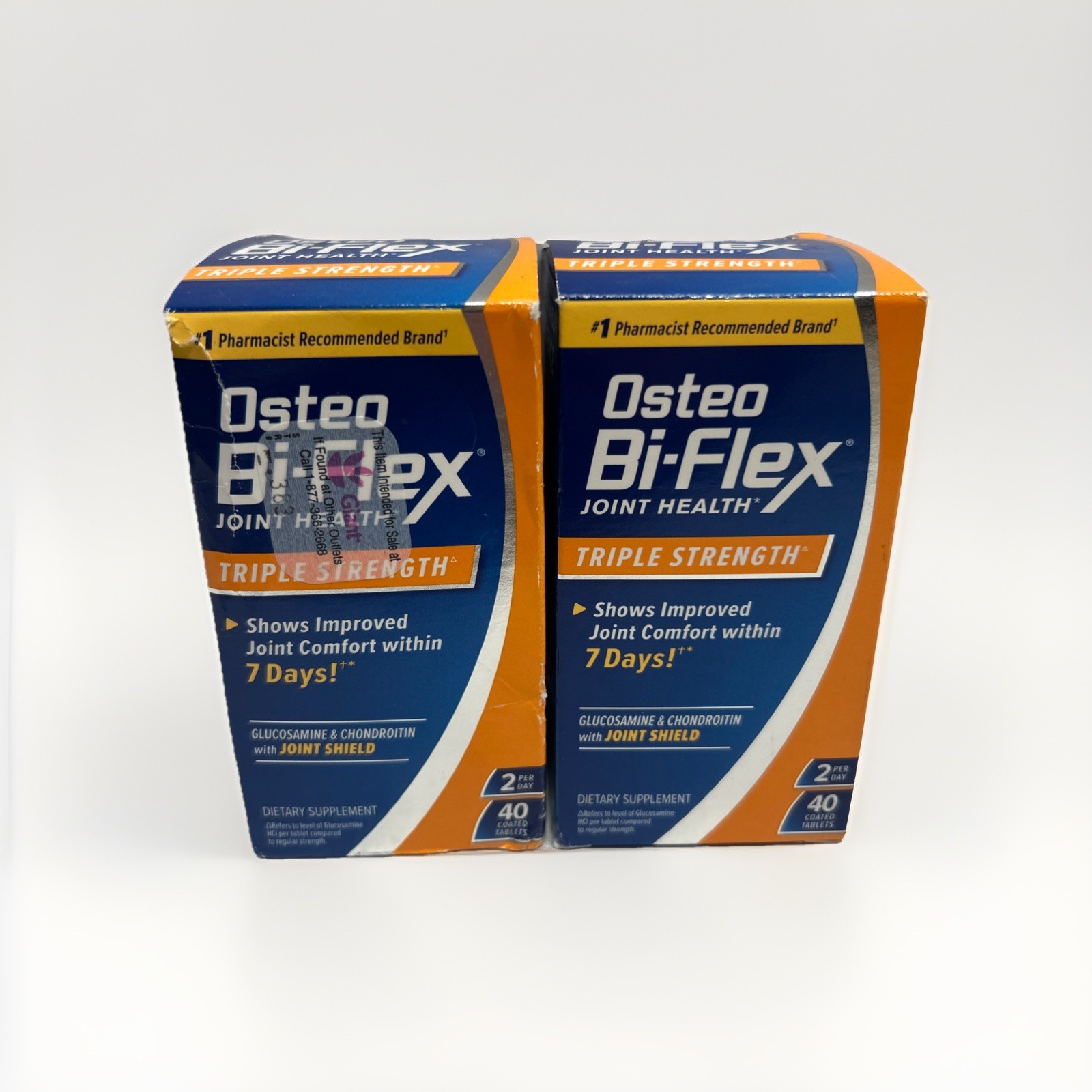 2 Osteo BiFlex Triple Strength 80 Tablets Each. Exp 06/2027