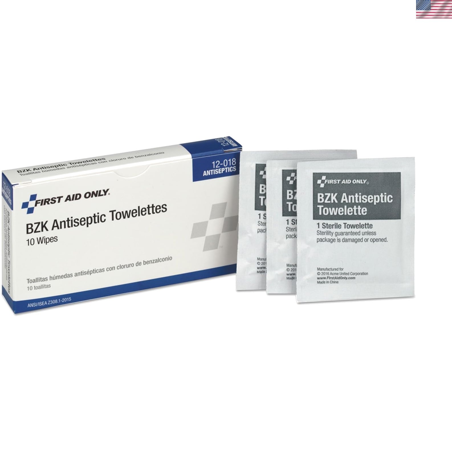 Benzalkonium Chloride First Aid Wipes – 10 Pack, Shelf-Stable & Sterile