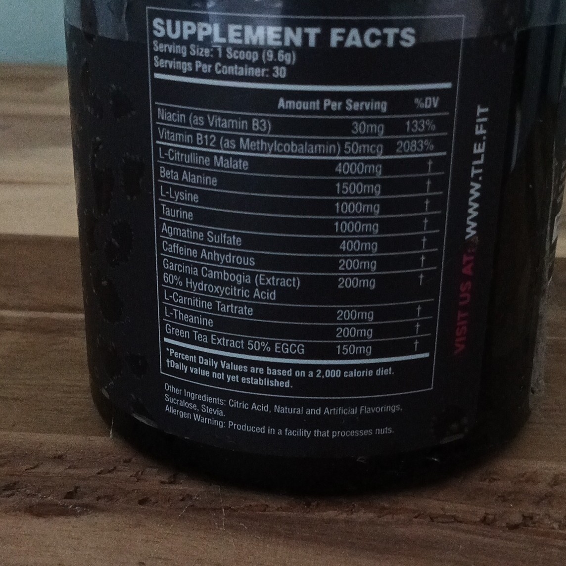 TLE fit DASH Pre-Workout Powder for Women, Bodybuilding, Grape Cherry 30 Serv