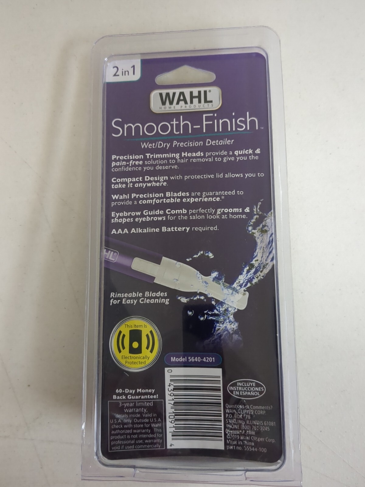 WAHL- SMOOTH FINISH – PRECISION SHAVER – DETAILER – PURPLE -CORDLESS -WET OR DRY