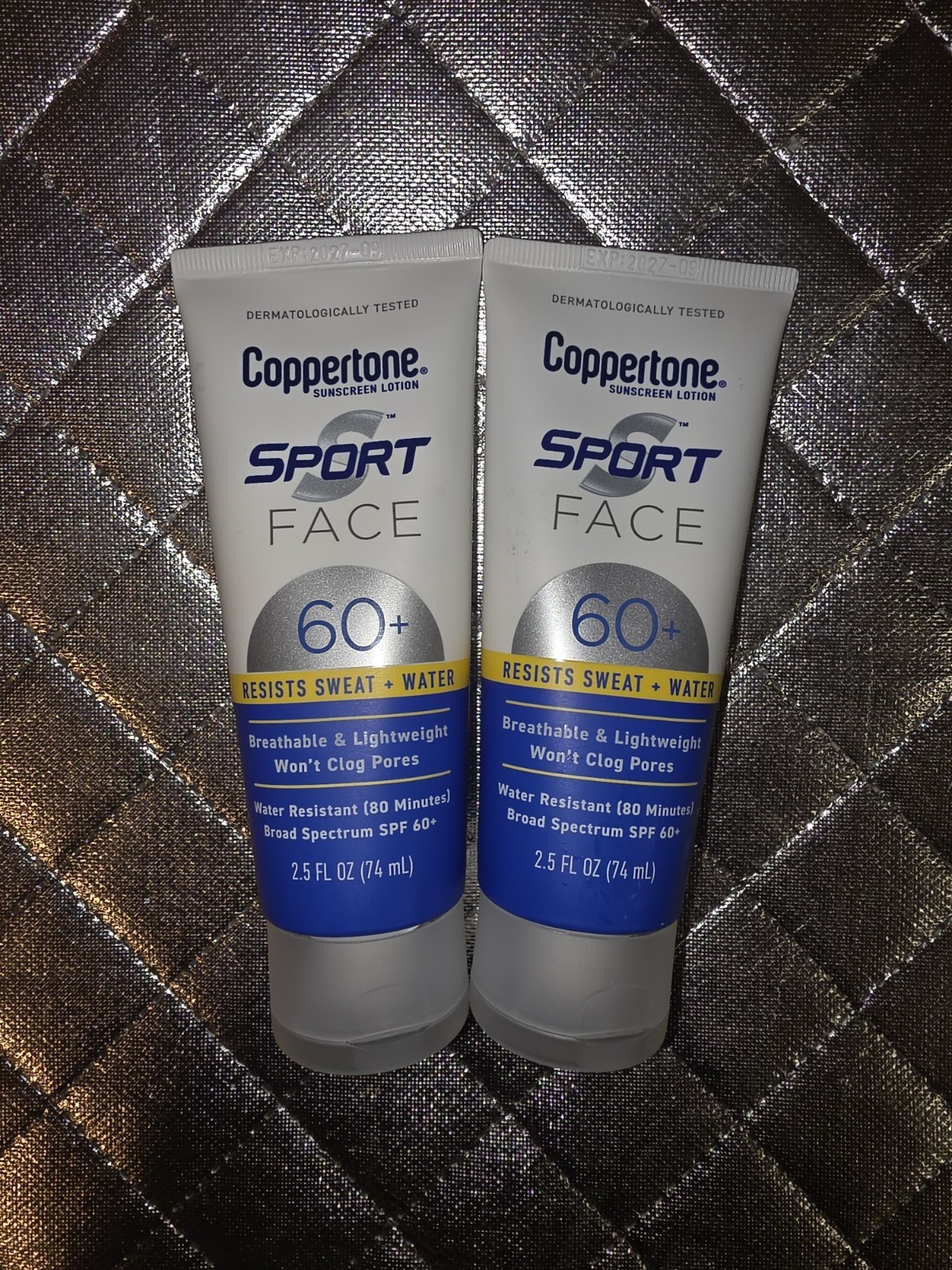 Coppertone Sport Face Sunscreen SPF 60+ Lotion 2 Pack Exp 09/2027 2.5oz Lot Of 2