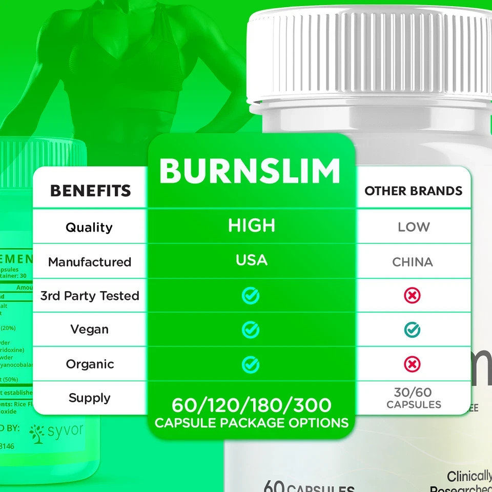 (2 Pack) BurnSlim Advanced Energy & Fitness Supplement Burn Slim 60 Capsules.