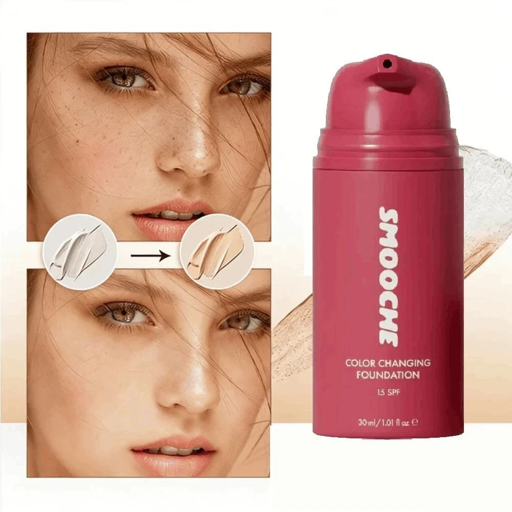 Smooche Korean Color Changing Foundation for All Skin Types Flawless Coverage US