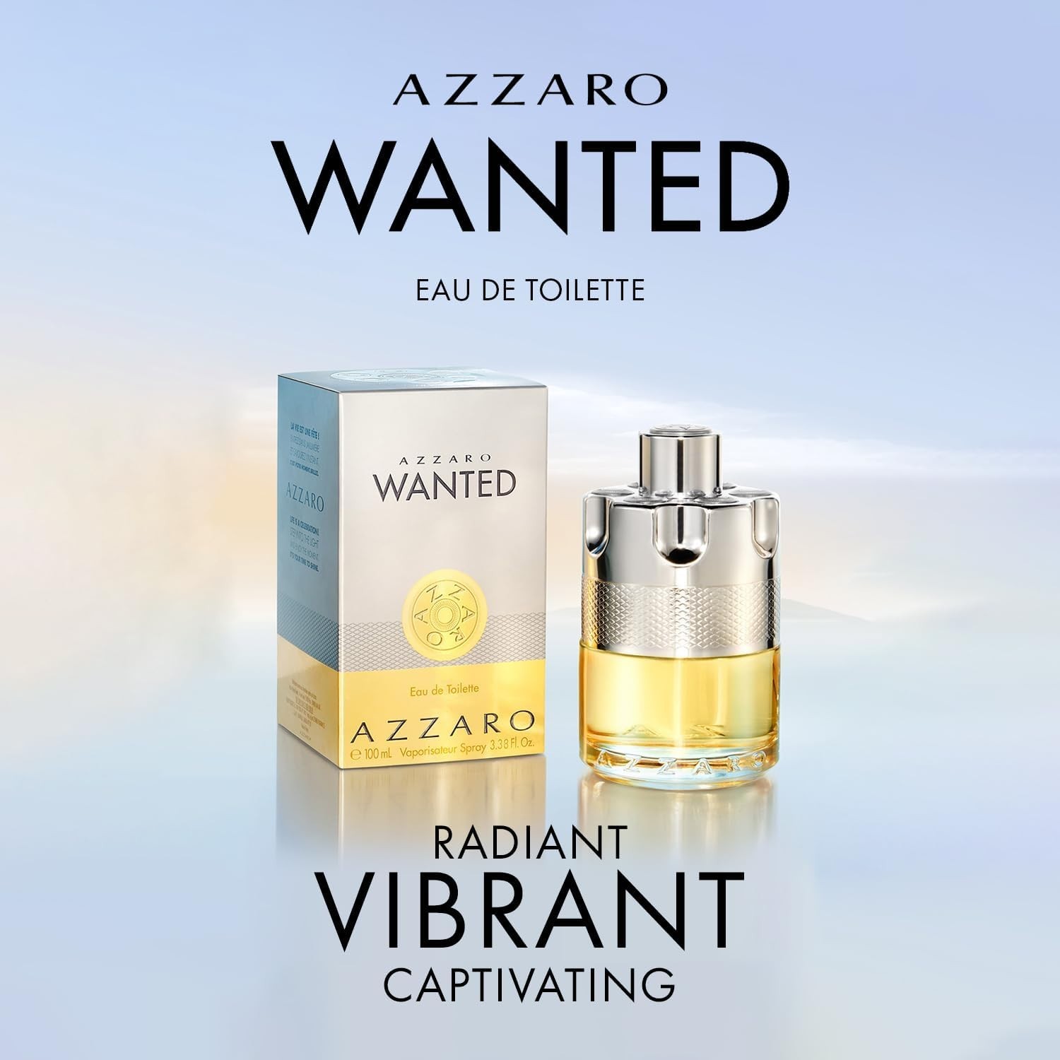 Azzaro Wanted EauDeToilette Vibrant Irresistible Woody, Citrus & Spicy 3.3 fl oz