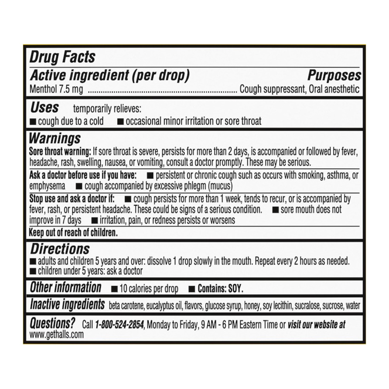 Halls Relief Honey Lemon Cough Drops, Bulk Cough Drops, 250 Drops