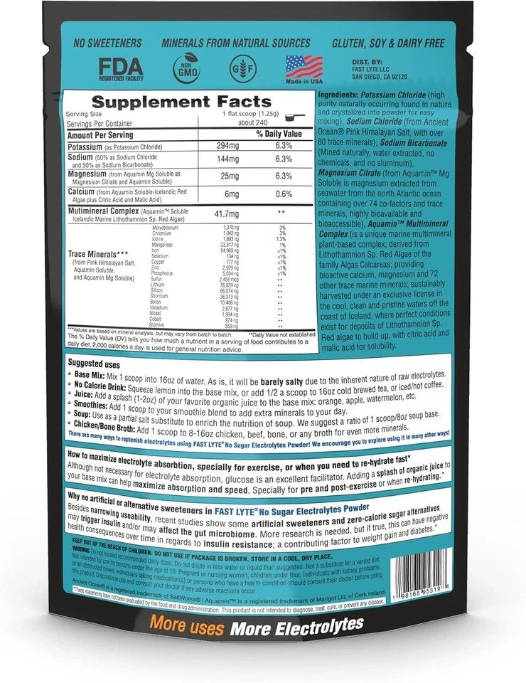 No Sugar Electrolytes Powder in The Raw | Mix in Coffee, Soup, Juice, Water, …
