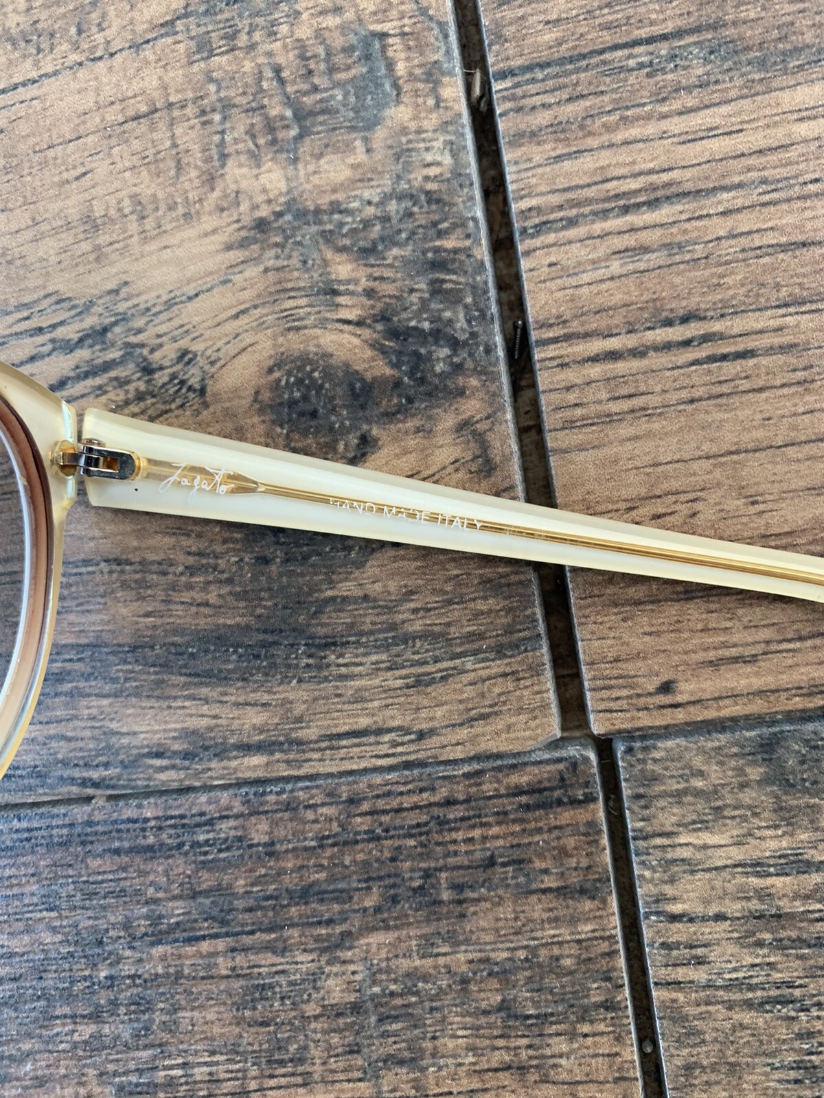 Vintage Zagato 5000 Gold Multicoloured Oval Glasses Frames Eyeglasses G118